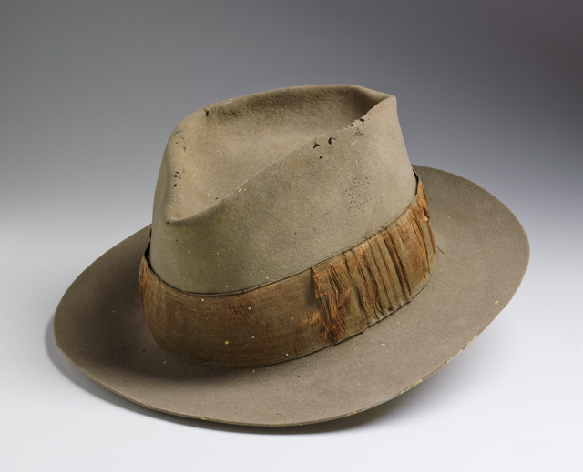 In the National Museum’s collection, this well-worn rabbit-fur felt hat has connections to hat manufacturer Akubra and Australian prime minister Ben Chifley. National Museum of Australia. Photo by Katie Shanahan. 