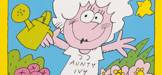 Cartoon poster of Aunty Uvy