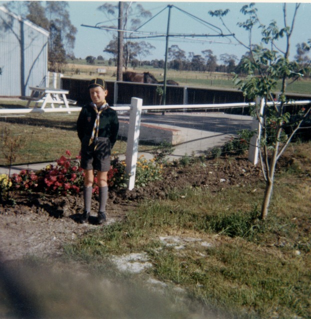 Bill Gibbs in the backyard of his family home, around 1965. Courtesy William Gibbs.