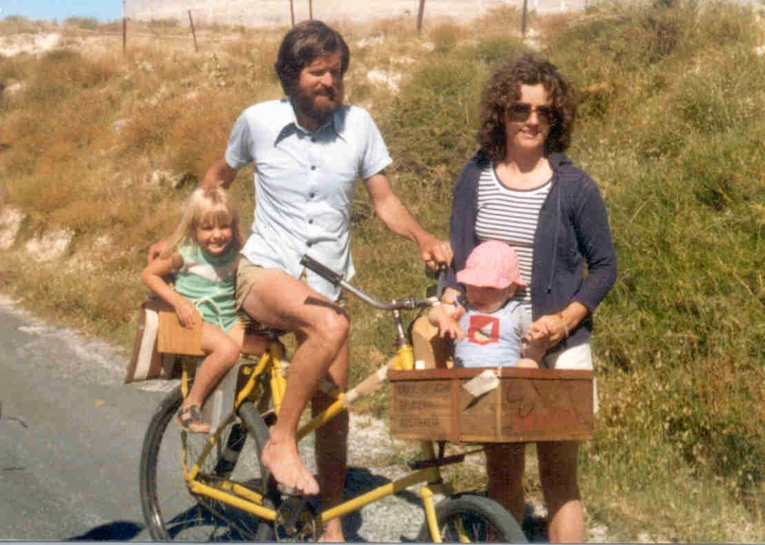 Darrell and Gaynor Hick with their children on Rottnest Island, 1981. Photography courtesy of Darrell Hick