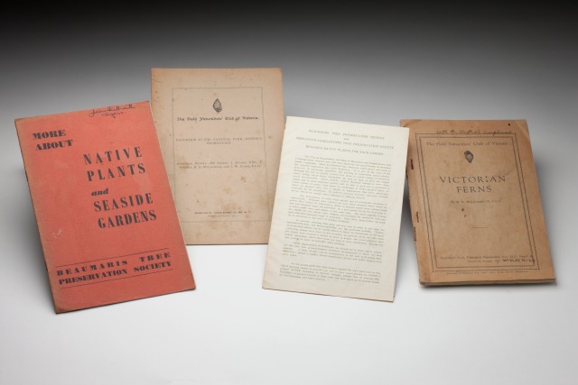 A selection of pamphlets owned by Jean Galbraith. Photo by Sam Birch.