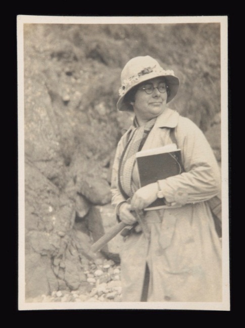  Dr Germaine Joplin ‘in the field’ with her notebook and geology hammer. Image courtesy the Joplin Family. 