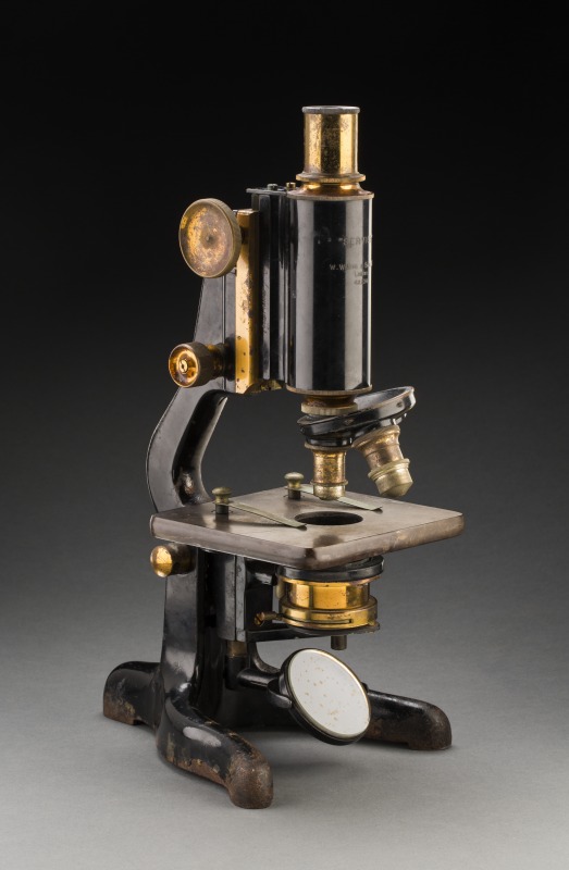 Monocular microscope used by Valerie May, XXXX. National Museum of Australia. Photograph by Jason McCarthy.